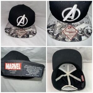 Marvel Hat Men's‎ OSFA Black Avengers End Game Adjustable Snapback Logo Cap